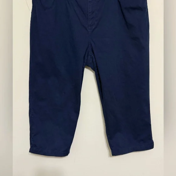 Lauren Ralph Lauren Pant Chino Navy Capri high Rise Cropped Classic Size 16 W - Picture 3 of 15